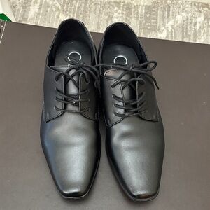 Calvin Klein Men's Black Leather Derby Oxfords